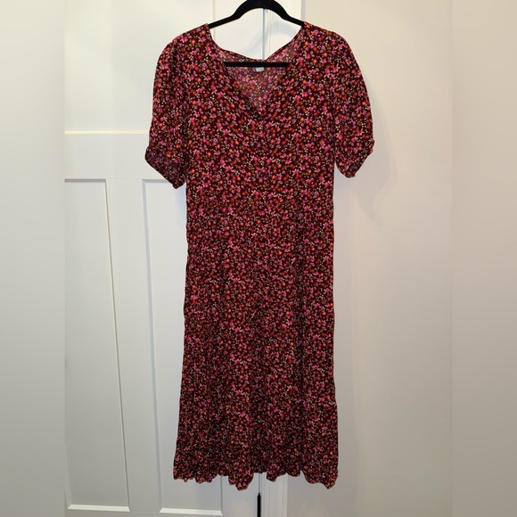 Old Navy Floral Midi Dress - Purple and Pink - Picture 1 of 4